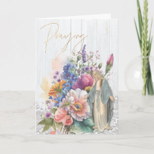 Religious Praying for You Virgin Mary Card