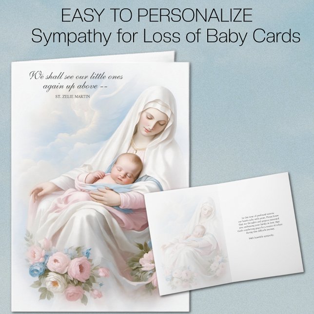 Religious Pregnancy Loss Sympathy Miscarriage  Card (Traditional Catholic Sympathy Funeral for Loss of Baby....Miscarriage, ,stillbirth, natural causes. )