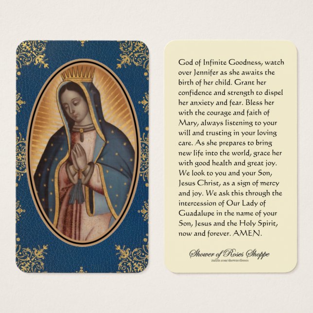 Religious Pregnancy Prayer Guadalupe Catholic  (Front & Back)