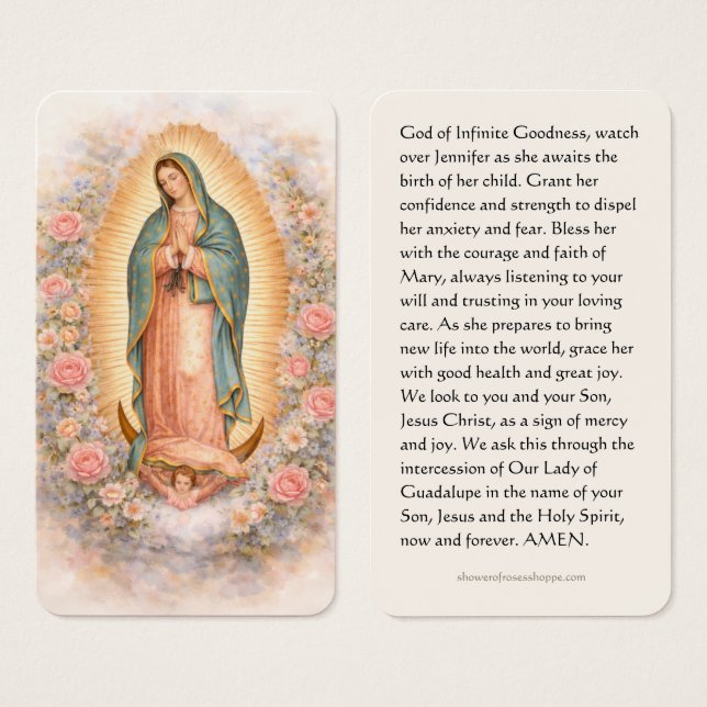 Religious Pregnancy Prayer Guadalupe Catholic  (Front & Back)