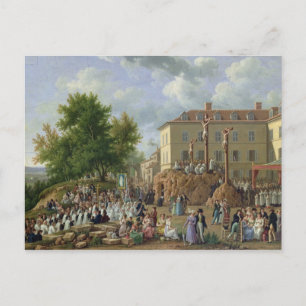 Religious Procession to Mont Valerien, 1819 Postcard