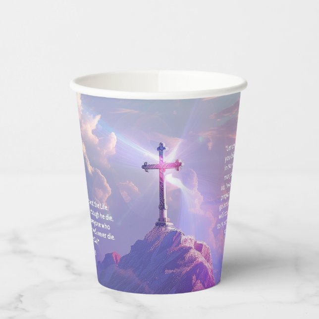 Religious Resurrection Day Cross Easter Party  Paper Cups (Left)