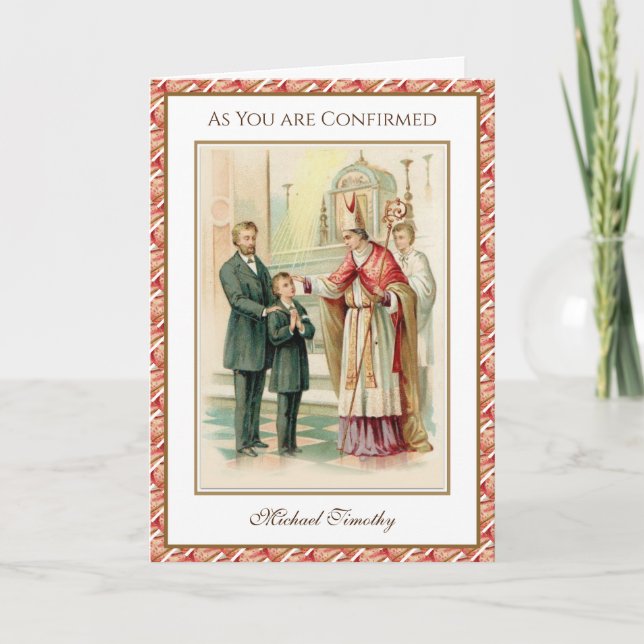 Religious Sacrament Confirmation Boy Catholic  Card (Front)