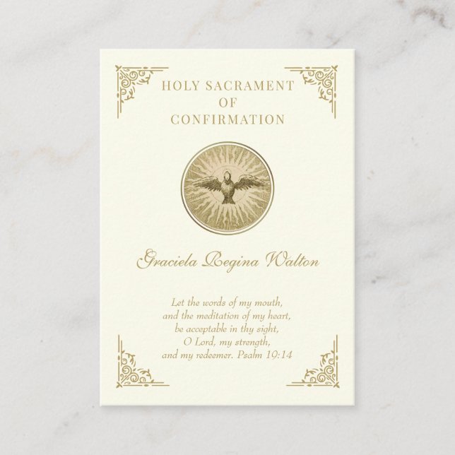 Religious Sacrament Confirmation Holy Card -- (Front)
