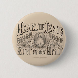 Religious Sacred Heart of Jesus Catholic Prayer 6 Cm Round Badge