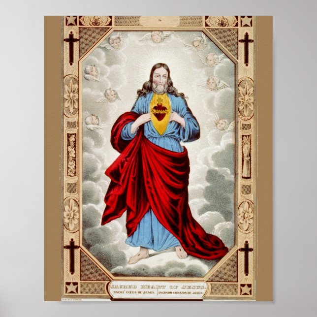 Religious Sacred Heart of-Jesus image Poster (Front)