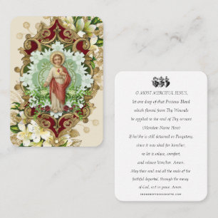 Religious Sacred Heart Prayer for Departed Soul Pl Place Card