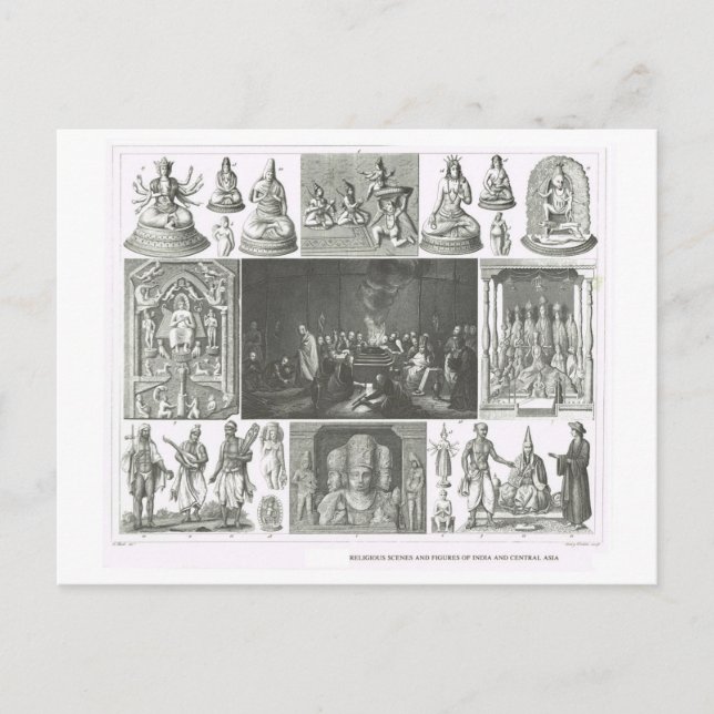Religious scenes India and Central Asia Postcard (Front)
