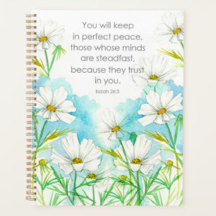 Religious Scripture Isaiah Daisies White Flowers Planner