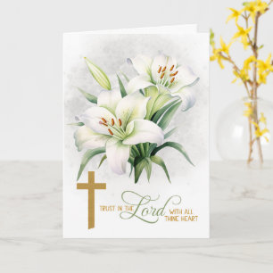 Religious Scripture Proverbs 3 White Lilies Card