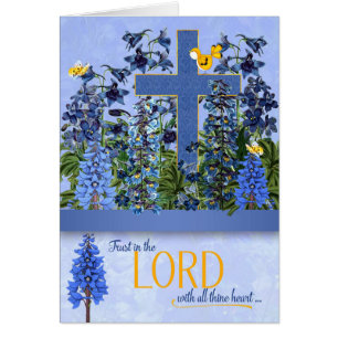 Religious Scripture Proverbs Blue Larkspur Garden
