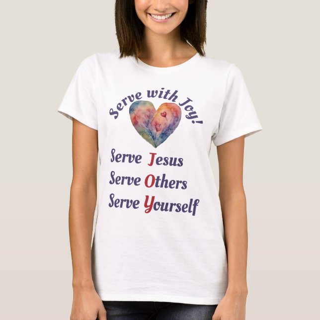 Religious 'Serve With Joy' T-Shirt (Front)