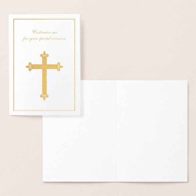 Religious Special Occasion Gold Cross Foil Card (Display)