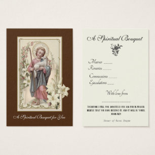 Religious Spiritual Bouquet Prayer Holy Card