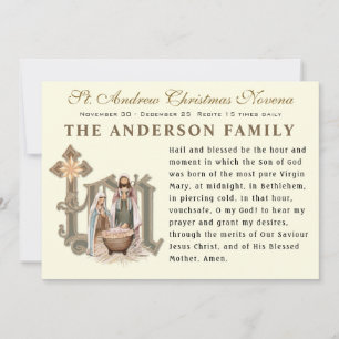Religious St. Andrew Christmas Novena Prayer Card