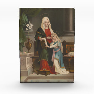 Religious St. Anne Blessed Virgin Mary Vintage Photo Block