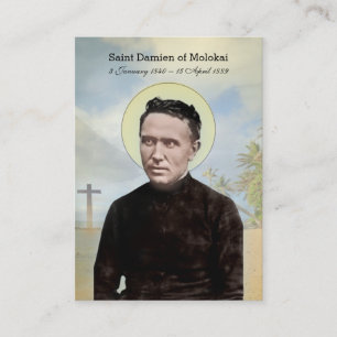 Religious St Damien of Molokai Hawaii Holy Card