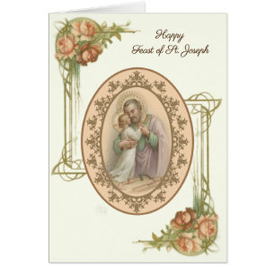 Religious St. Joseph Child Jesus Floral Feast Day