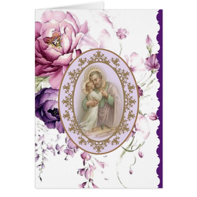 Religious St. Joseph Child Jesus Floral Feast Day (Front)