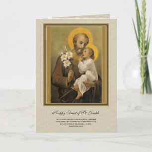 Religious St. Joseph Feast Catholic Prayer Card