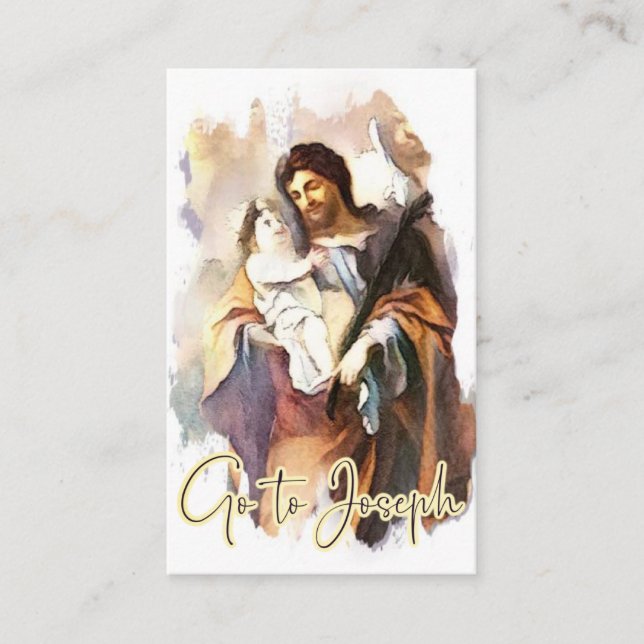Religious St. Joseph Jesus Prayer Memorare Business Card (Front)