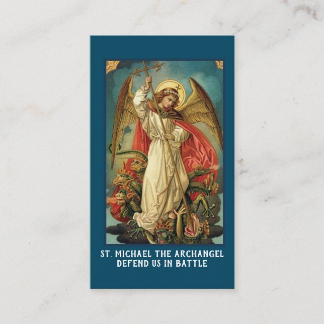 Religious St. Michael Archangel Prayer  Place Card (Front)