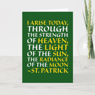 Religious St. Patrick Irish Roman Catholic Prayer Card