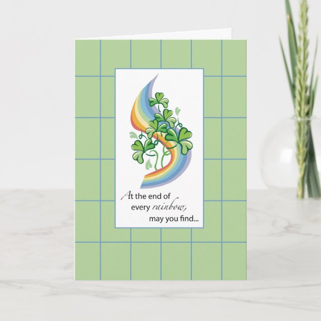 Religious St. Patrick’s Day Rainbow Card (Front)