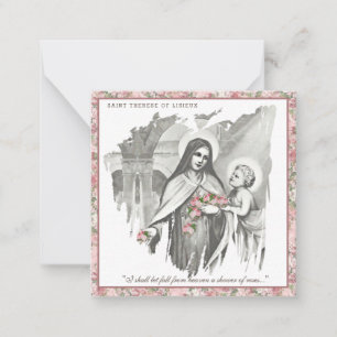 Religious St. Therese Catholic Nun Floral Card