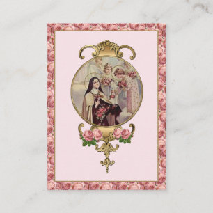 Religious St. Therese Little Flower Chaplet Prayer Business Card