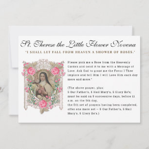 Religious St. Therese Novena Catholic Prayer Card