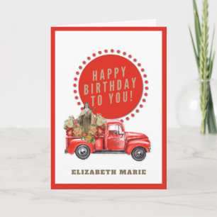 Religious St. Therese Red Truck Catholic Vintage  Card