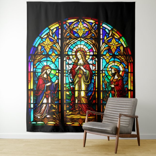 Religious Stained Glass Tapestry
