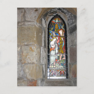 Religious Stained Glass Window Post Card