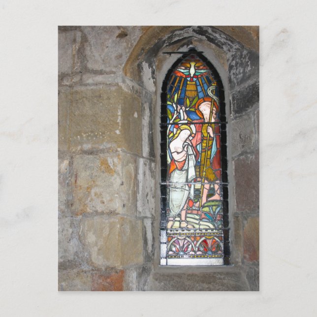 Religious Stained Glass Window Post Card (Front)