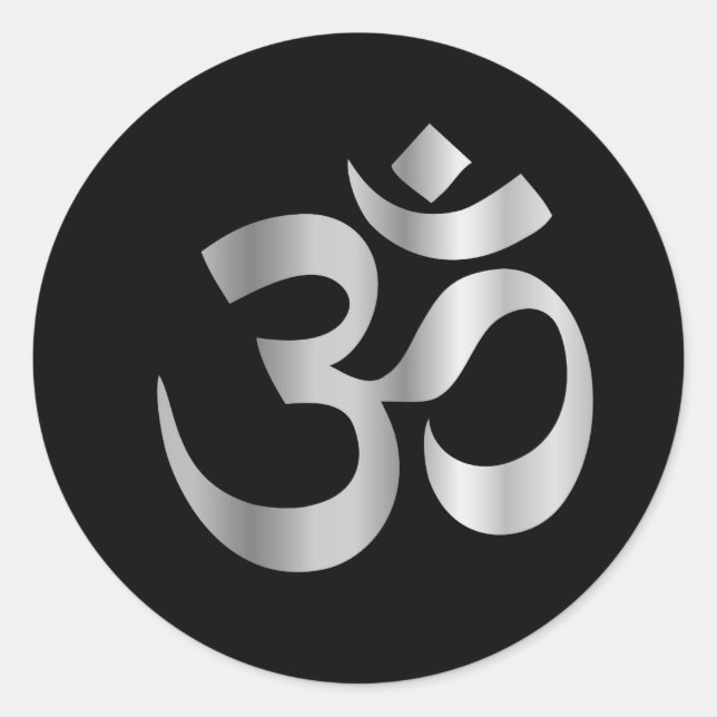 Religious Symbol of Hinduism- Pranava Classic Round Sticker (Front)