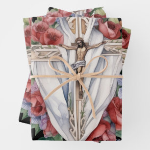 Religious Symbols and Verses for Sympathy Wrapping Paper Sheet