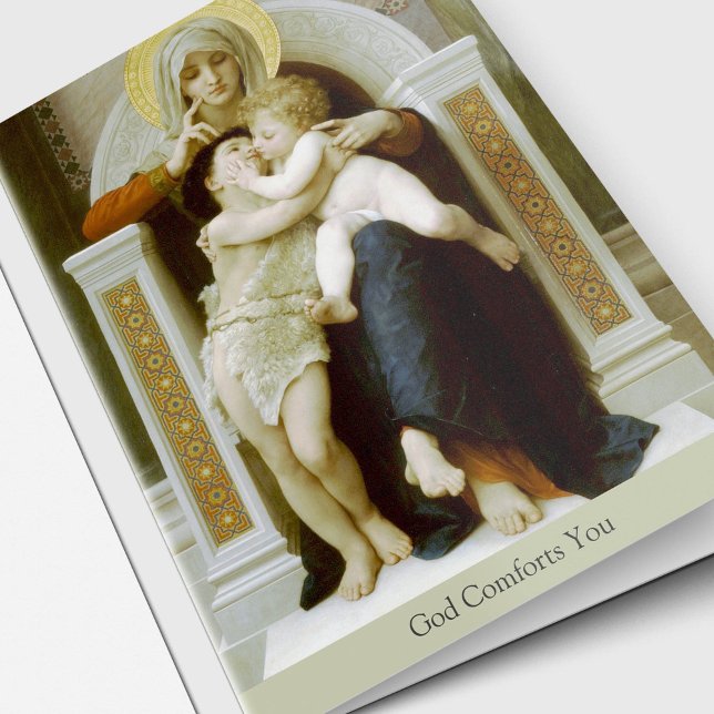 Religious Sympathy Mary, Jesus & St John Funeral Card (Religious Sympathy God Comforts You Funeral Thank You Card)