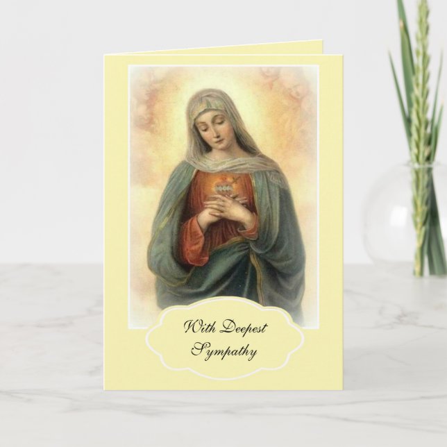 Religious Sympathy Sorrowful Mother Mary Catholic Card (Front)