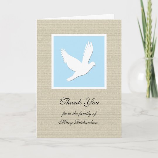 Religious Sympathy Thank You Card Dove