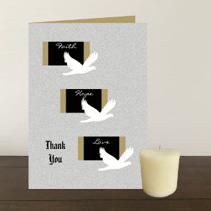 Religious Sympathy Thank You Card - Doves