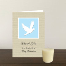 Religious Sympathy Thank You Note Card - Dove