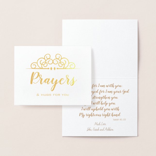 Religious Sympathy Thinking of You Prayers Foil Card (Display)