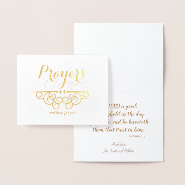 Religious Sympathy Thinking of You Prayers Foil Card (Display)