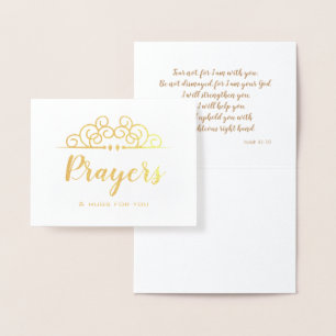 Religious Sympathy Thinking of You Prayers Hugs Foil Card