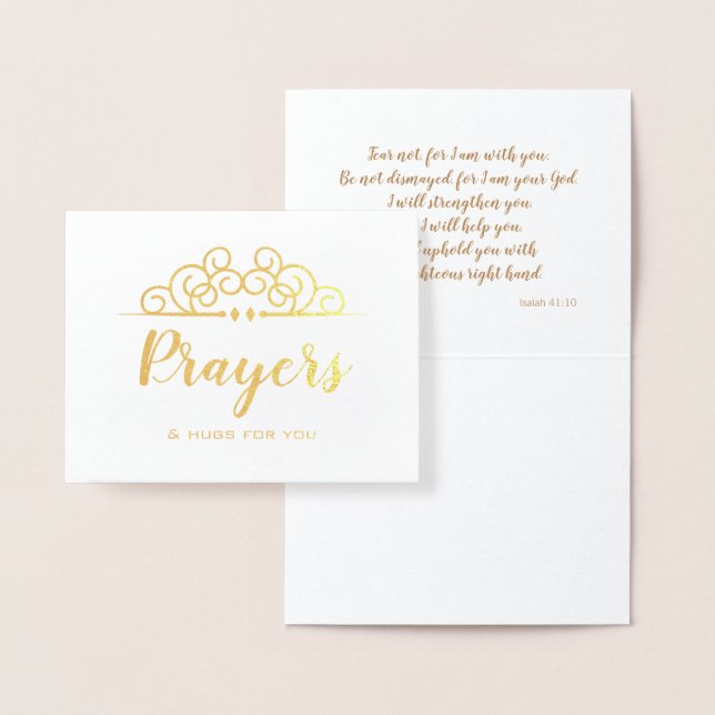 Religious Sympathy Thinking of You Prayers Hugs Foil Card (Display)
