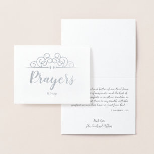 Religious Sympathy Thinking of You Prayers & Hugs Foil Card