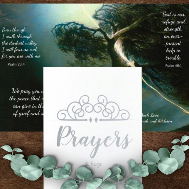 Religious Sympathy Thinking of You Prayers & Hugs  Foil Card (Creator Uploaded)