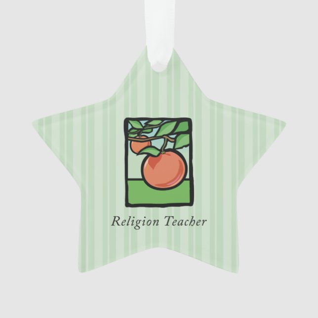 Religious Teacher Thank You, Apple Ornament (Front)