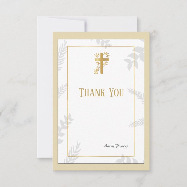 Religious Thank You Gold Invitation (Front)
